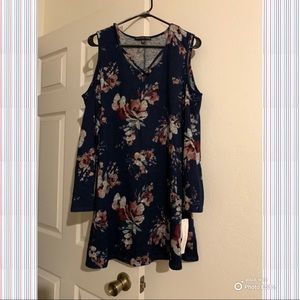 Three Pink Hearts Cold Shoulder Knit Tunic
